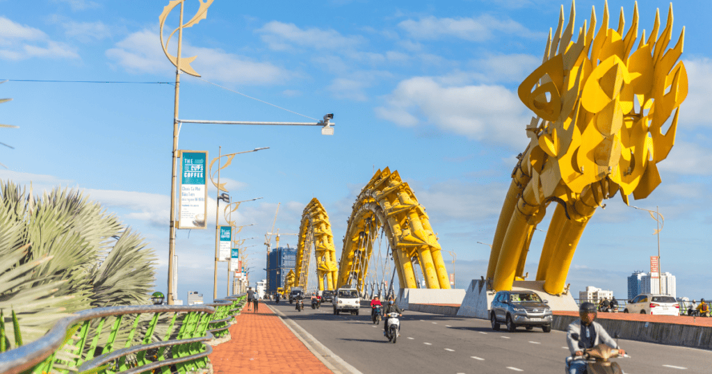 Dragon Bridge over the Han River in Da Nang, Vietnam